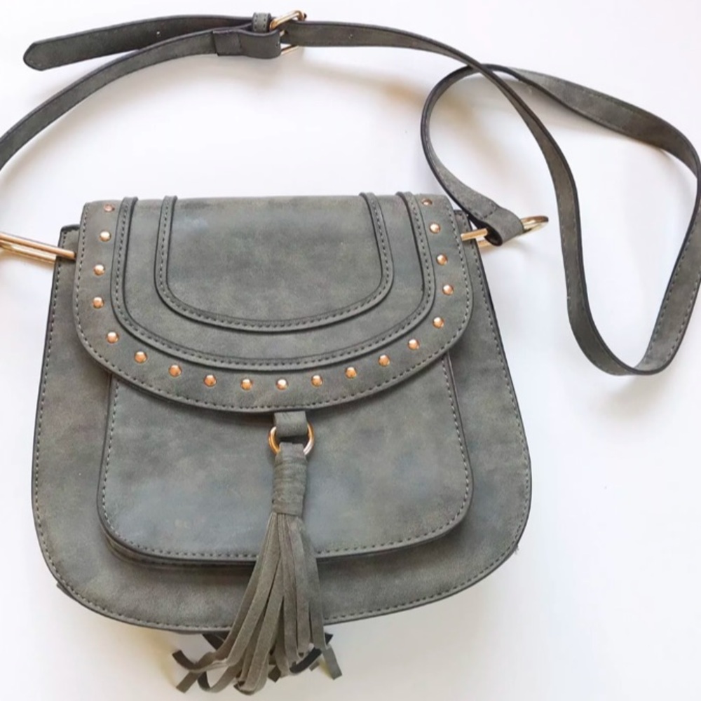 Franco Sarto Franco Sarto Faux Suede Vegan Studded Boho Tassel Crossbody